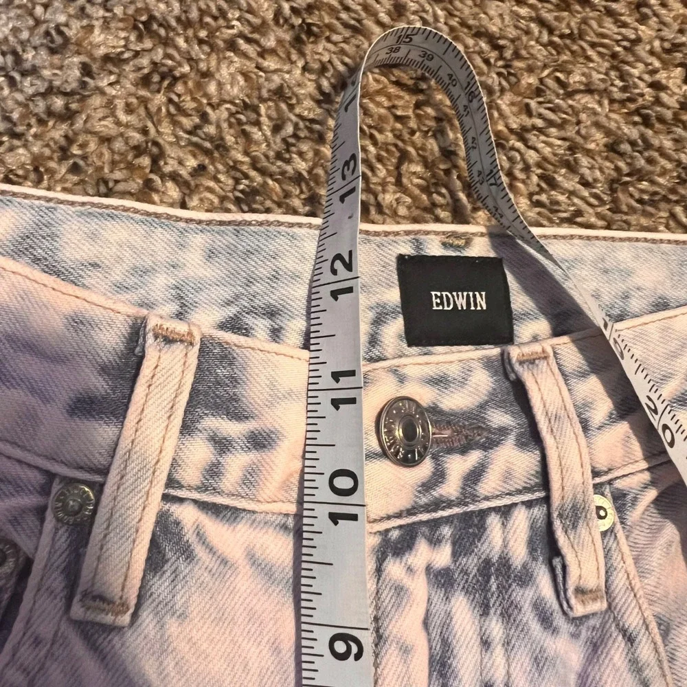 Edwin Wide Leg Jeans High Rise Acid Wash Denim Pants Relaxed Fit Size 26‎